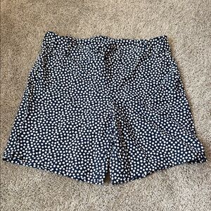 SPANX Women's Navy and White Sunshine UPF 50 Polka Dot Swim Shorts 1x